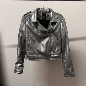 Zara Silver Polyester Jacket L